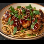 Sticky Garlic Chicken Noodles Recipe First Image First Image