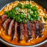Gochujang Cream Ramen with Grilled Steak: Juicy Indulgence! First Image First Image