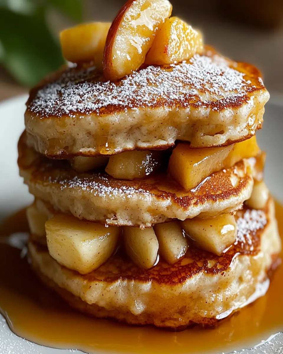 Apple Pie Pancakes with Vanilla Maple Syrup First Image First Image