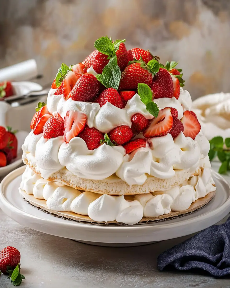 Strawberry Meringue Cake First Image First Image