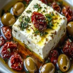 Baked Feta with Olives and Sun-Dried Tomatoes First Image First Image