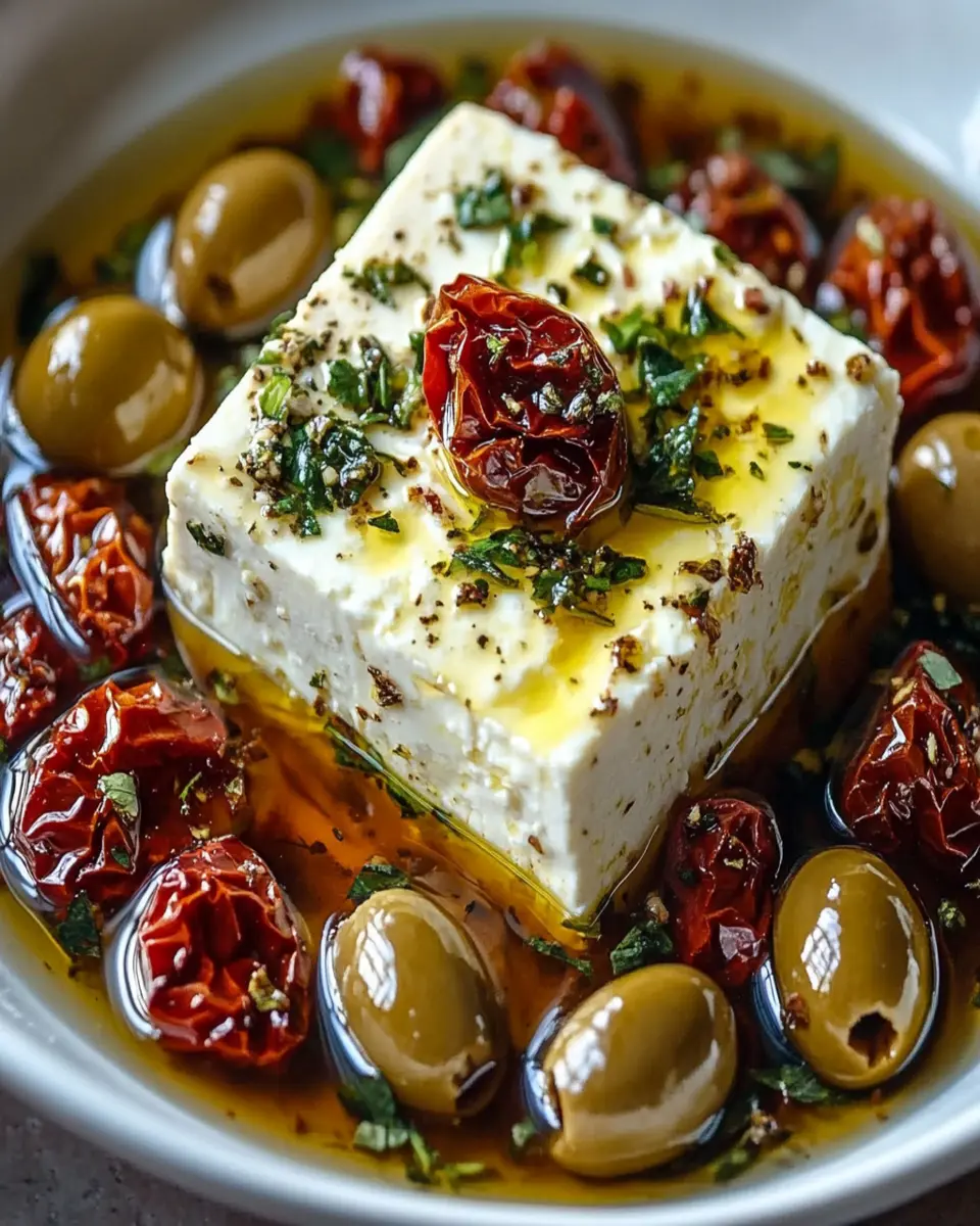 Baked Feta with Olives and Sun-Dried Tomatoes First Image First Image