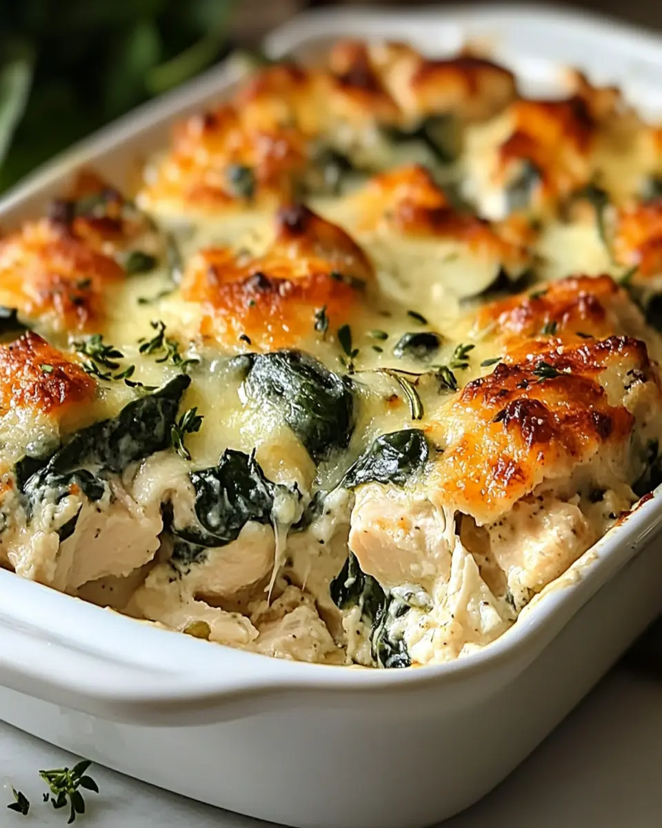 Chicken and Spinach Casserole with Cream Cheese First Image First Image